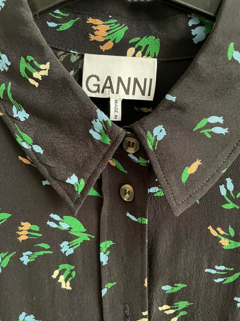 GANNI, prachtige blouse,zgan,38, Ophalen of Verzenden, Zo goed als nieuw, Maat 38/40 (M), Zwart