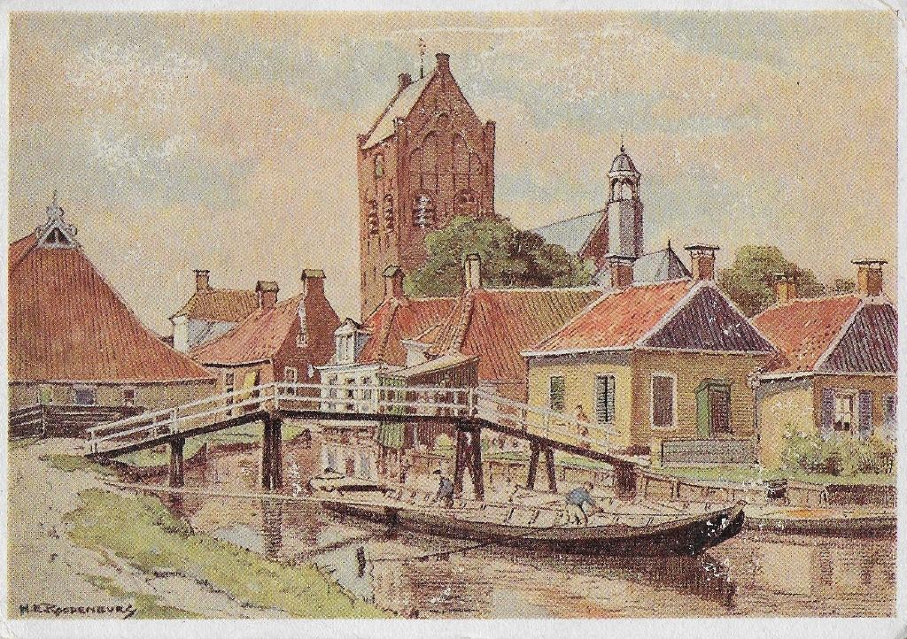 Q2357 Ongelopen ansichtkaart brug te grouw, Verzenden, 1980 tot heden, Ongelopen, Zuid-Holland