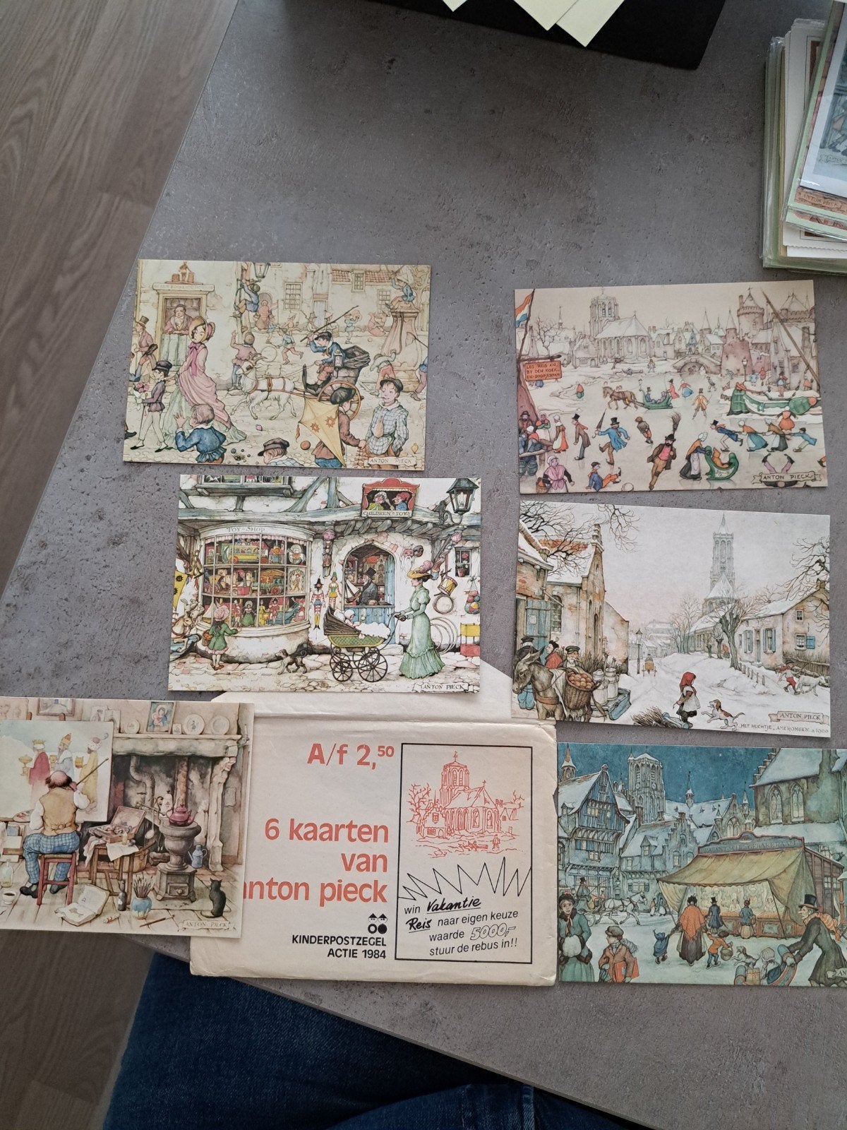 Anton Pieck Kinderpostzegel Actie 1984 - 6 kaarten, Verzamelen, Efteling, Ophalen of Verzenden