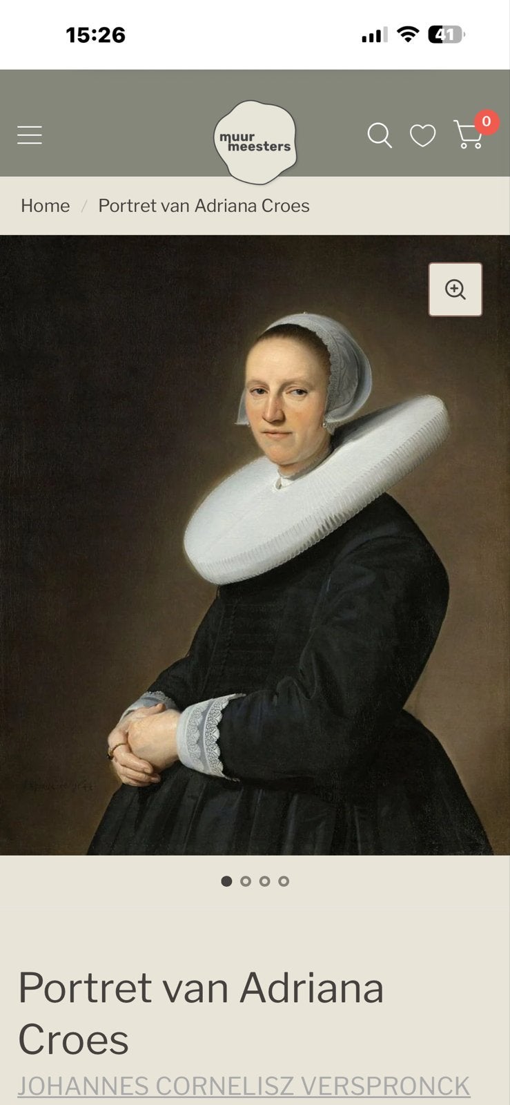 Portret doek van Adriana Croes door Verspronck, Ophalen, Doek, Portret of Personen, Olieverf
