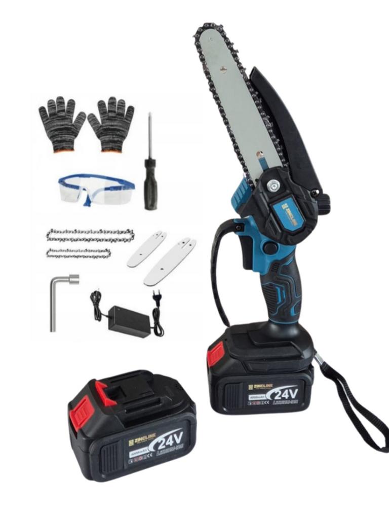 24 v kettingzaag met 2 accu,s met oliereservoir borstelloos., Tuin en Terras, Hand-tuingereedschap, Ophalen of Verzenden, Nieuw