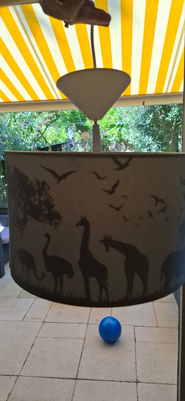 Kinderlamp met Safari Dieren - Plafondlamp, Gebruikt, Safari, Kinderkamer, Textiel, E27 (groot)