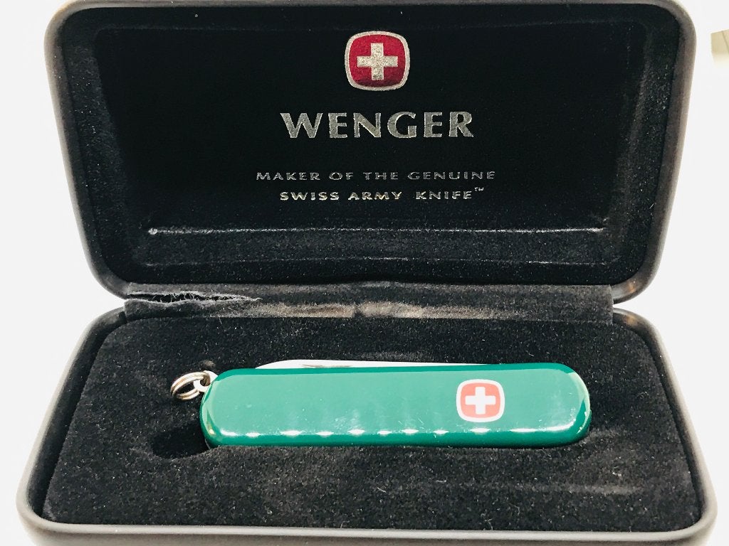 WENGER SWISS ARMY Groen Basis 65mm Zakmes MULTI TOOL, Vintageknives.nl, Nieuw, Ophalen of Verzenden, Maarten@Vintageknives.nl
