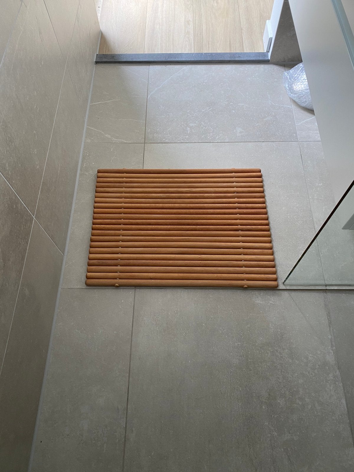 Houten badmat 40 x 60 cm, Ophalen, Zo goed als nieuw, Bruin