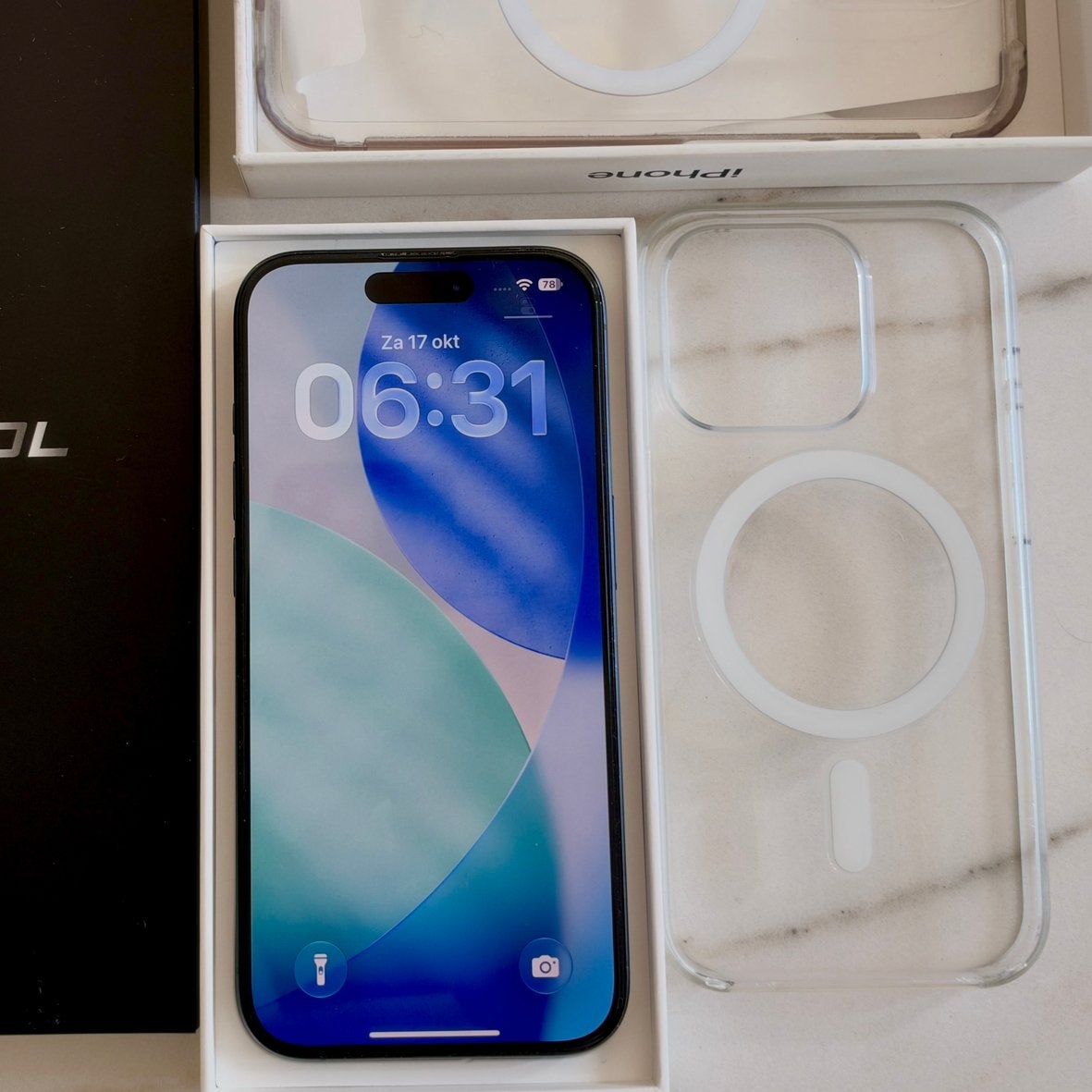 iPhone 15 Pro 512GB met hoesjes en beschermglas blauw, Ophalen, 512 GB, Blauw, Zo goed als nieuw