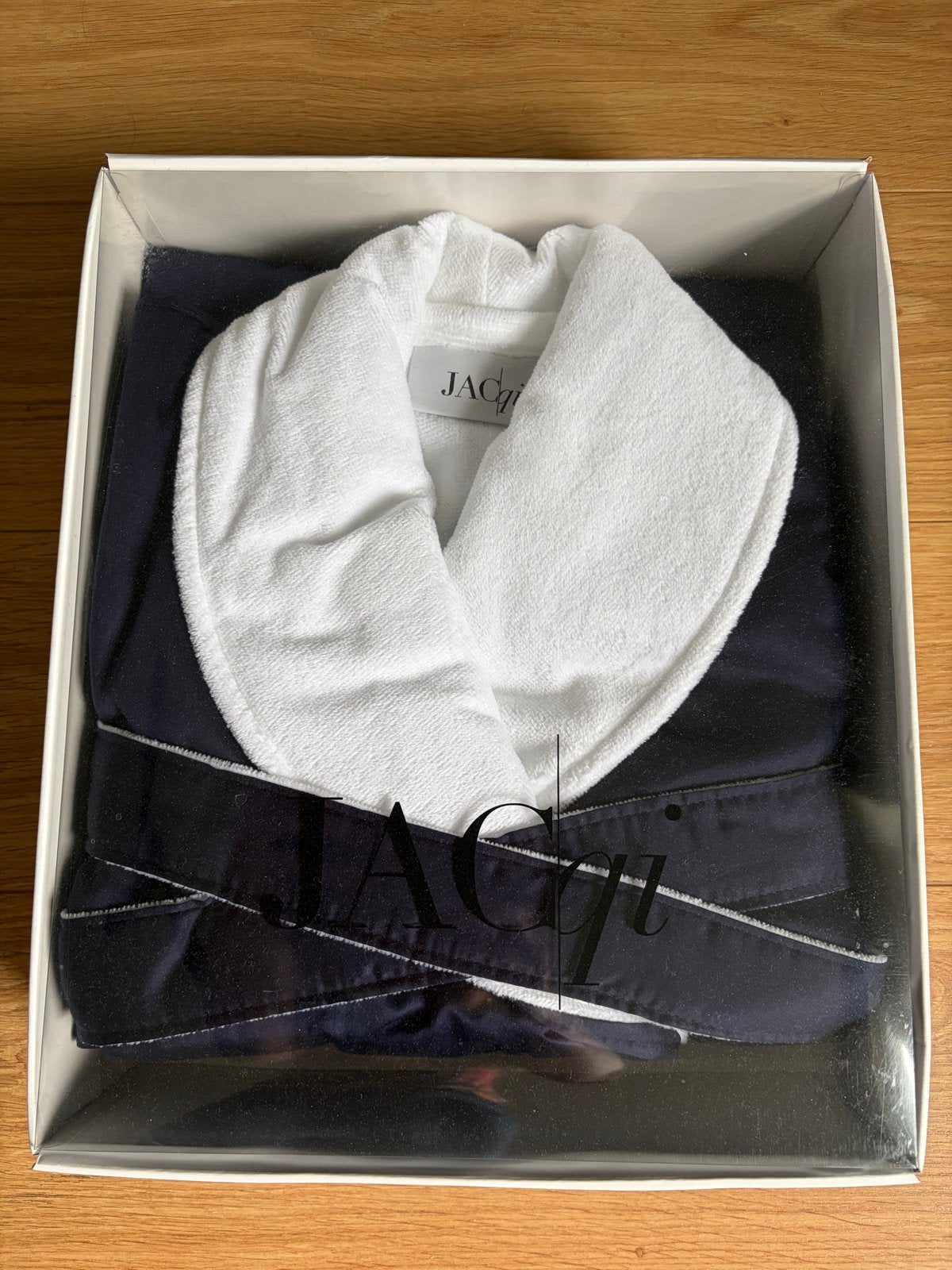 Nieuwe Jacqi dames badjas model Horizon donkerblauw, maat L, Ophalen of Verzenden, Nieuw