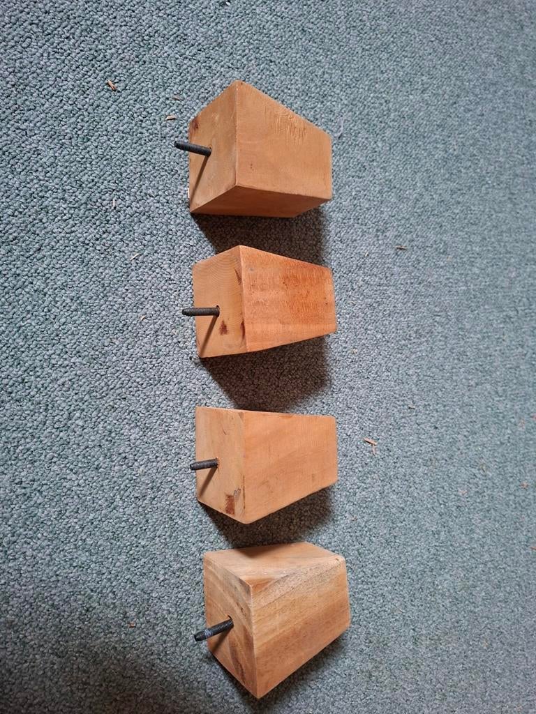 Houten poten voor bankstel of meubel (4 stuks), Ophalen, Gebruikt, Bruin, Hout