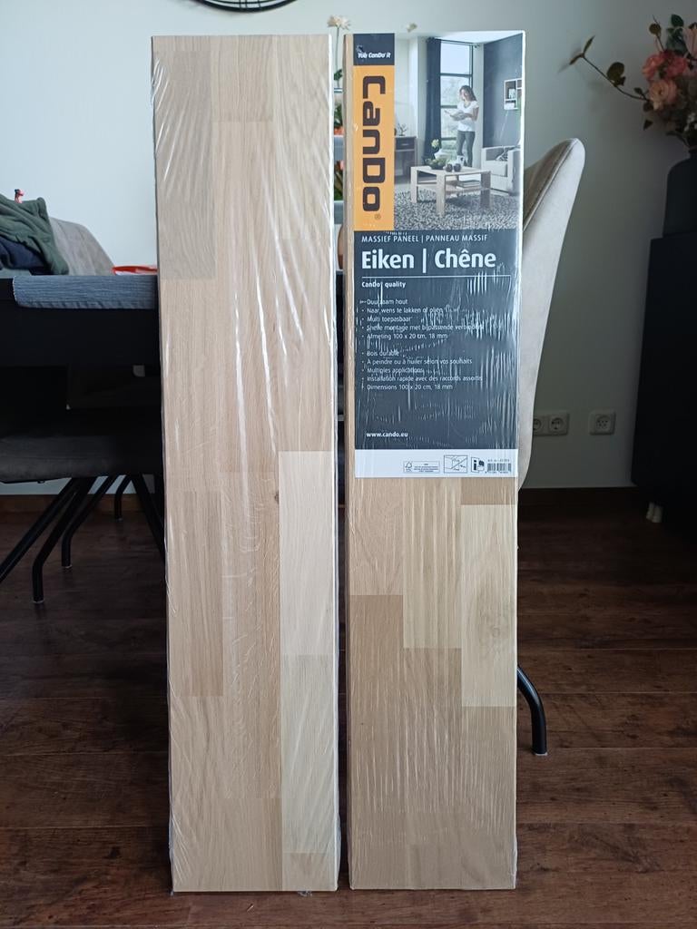 2 Massief eiken paneel Cando 100x20 cm, 18mm, nieuw, Doe-het-zelf en Verbouw, Hout en Planken, Ophalen, Minder dan 25 mm, Eiken