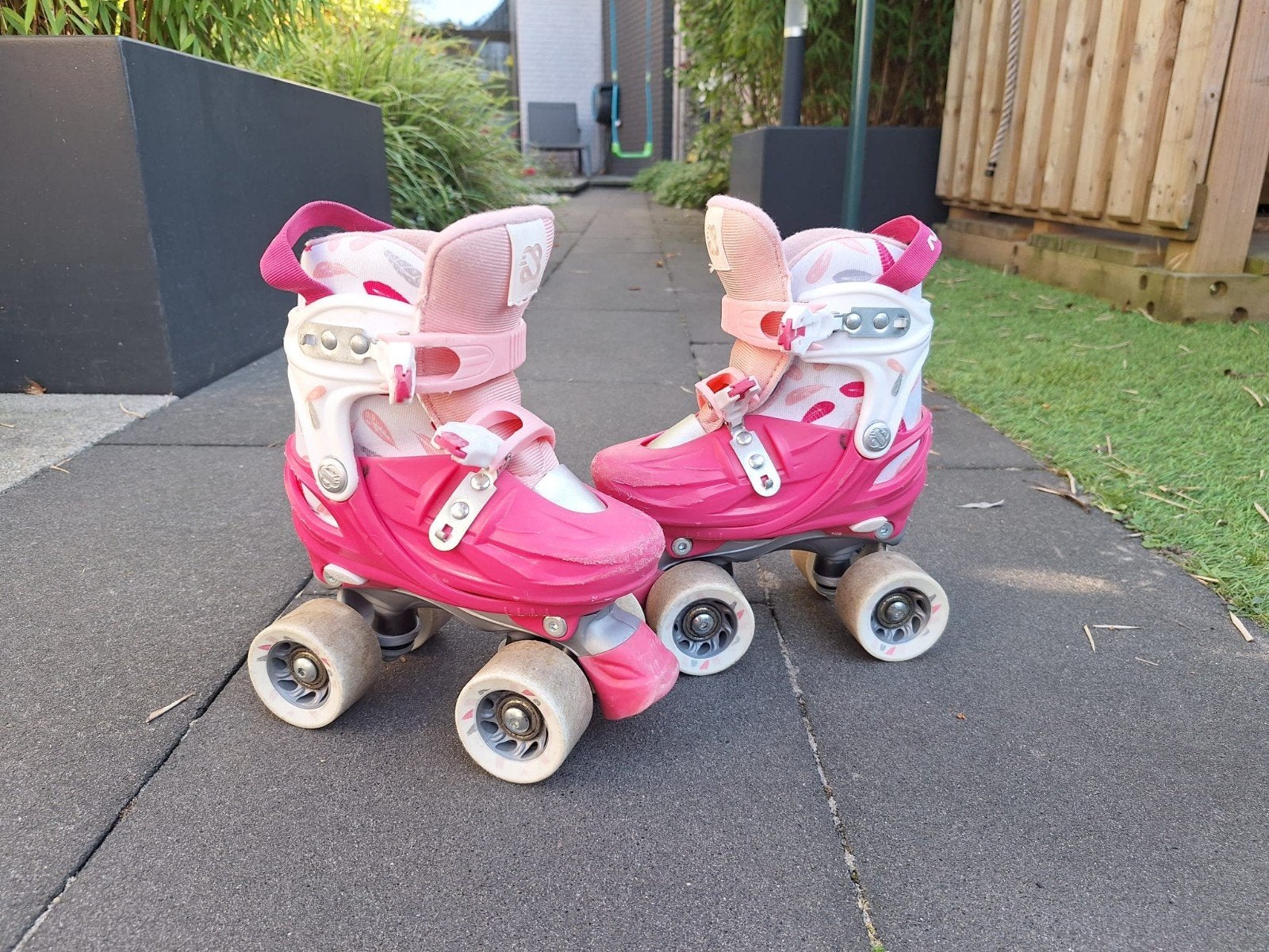 Roze verstelbare rolschaatsen maat 25-28 voor kinderen, Kinderen en Baby's, Ophalen, Kinderen, Verstelbaar, Gebruikt