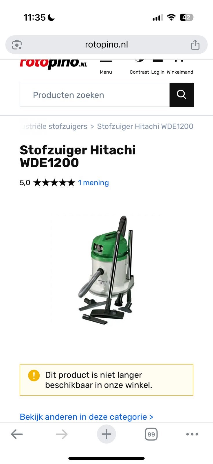 Stofzuiger WDE 1200, Ophalen of Verzenden, Gebruikt, Overige typen