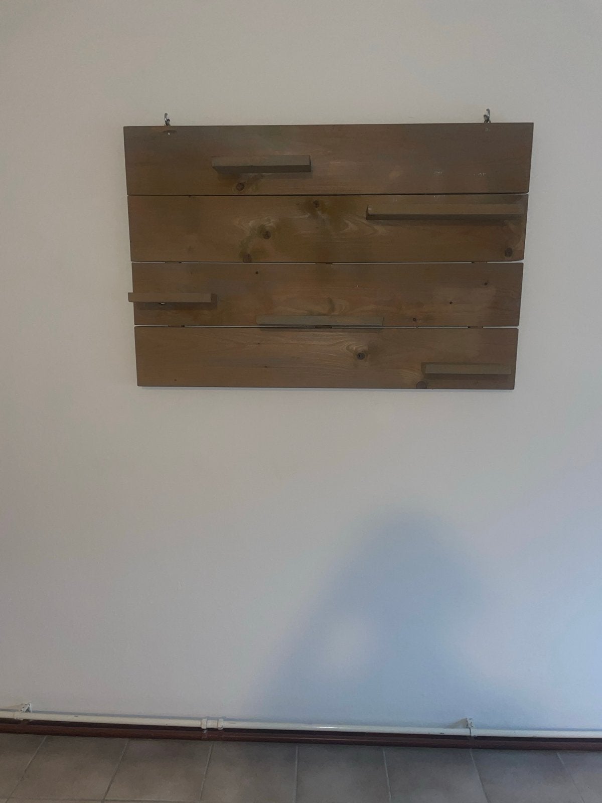 Houten wanddecoratie - 1 meter 20 breed, Gebruikt, Hout, Ophalen of Verzenden, Bruin