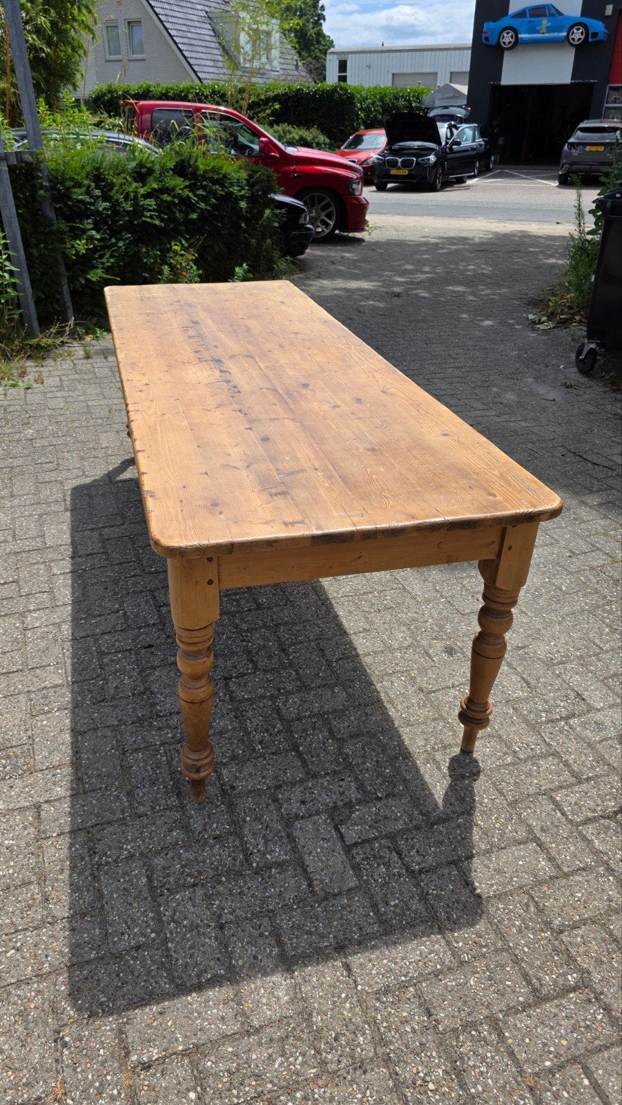Antieke Franse boeren tafel 247 cm, Ophalen