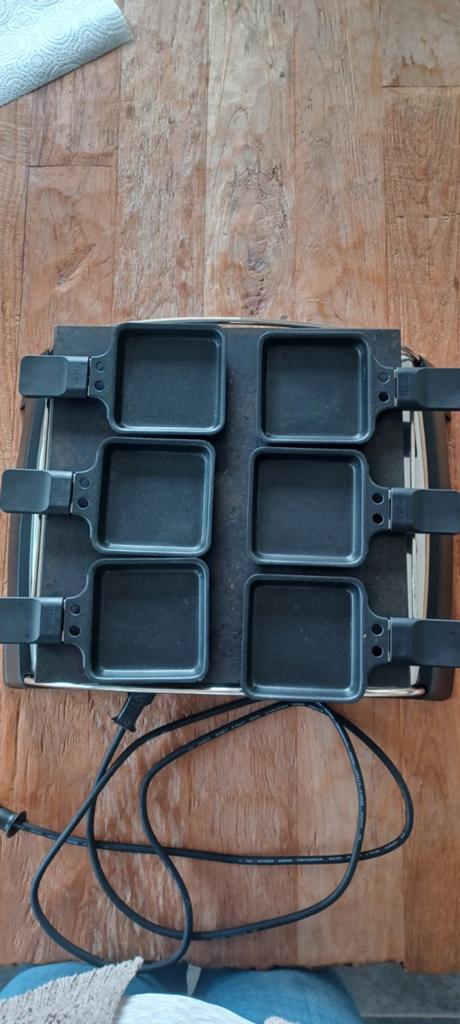 Tefal Raclette Grill met Steenplaat en Pannetjes, Ophalen, Gebruikt, 4 t/m 7 personen