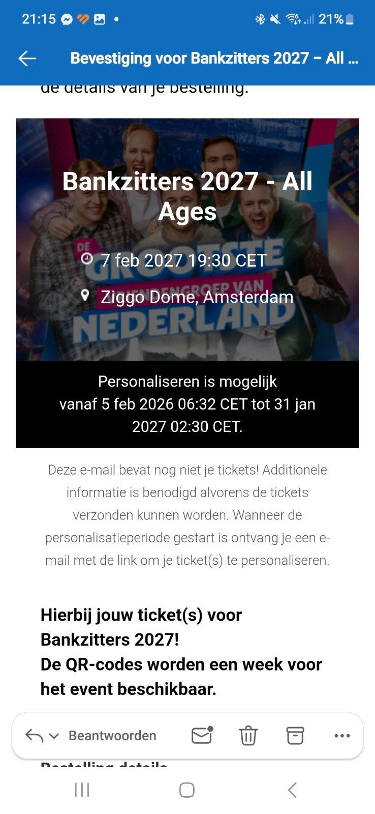 5x staanplaats Bankzitters  All ages, Tickets en Kaartjes, Evenementen en Festivals, Drie personen of meer