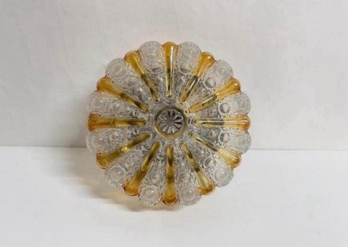 Helena Tynell plafondlamp helder goud glas rond mid century, Huis en Inrichting, Lampen | Plafondlampen, Helena Tynell, 25 cm