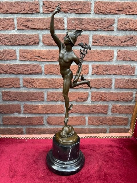 MERCURIUS/HERMES, bronzen beeld, prima staat, Antiek en Kunst, Ophalen of Verzenden, Brons, 20 - 50 cm, Beeld