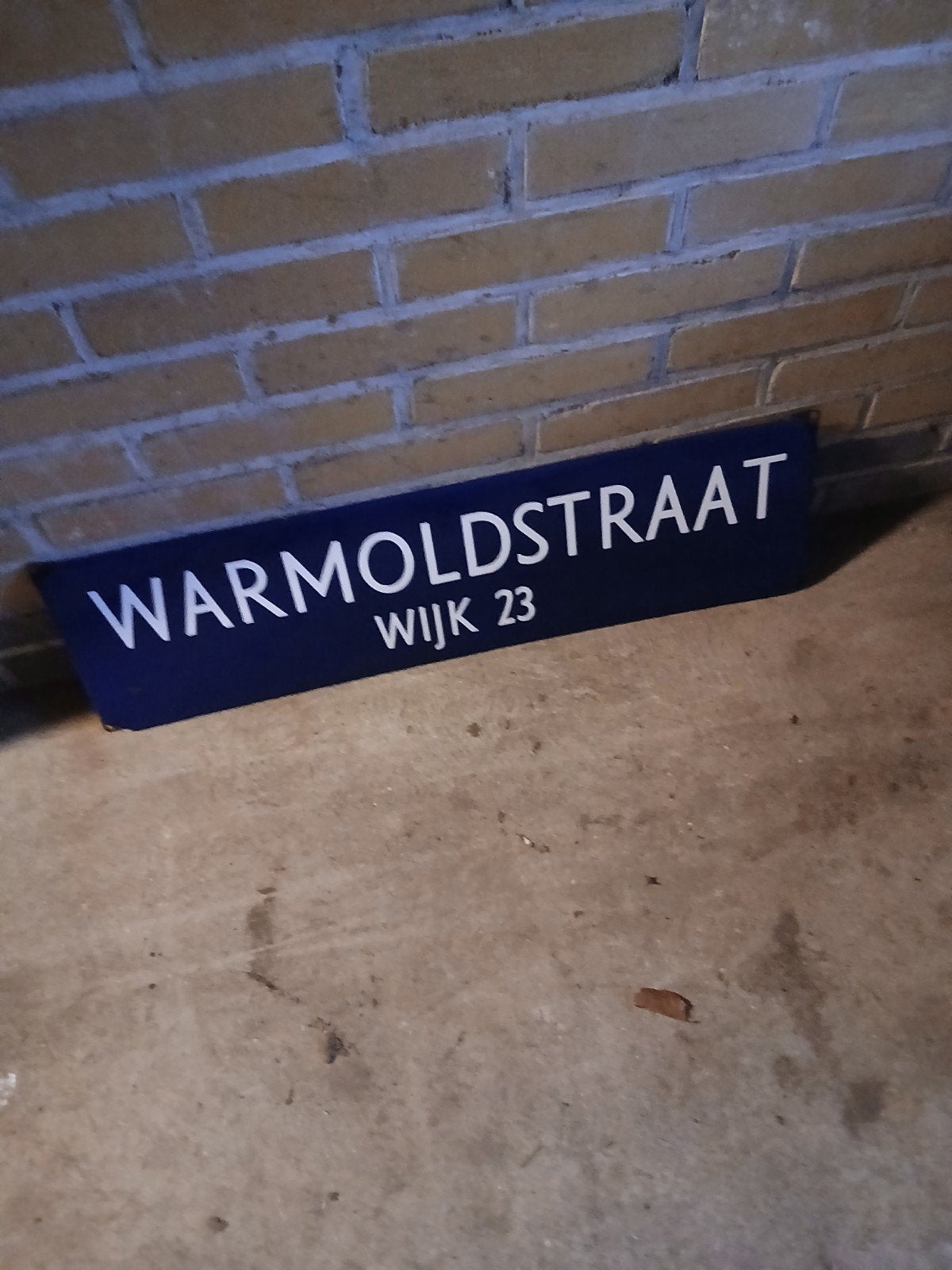 Emaille bord Warmoldstraat Wijk 23 - 75x20 cm, Ophalen of Verzenden