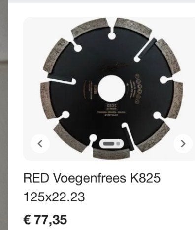 Nieuwe RED Voegenfrees K825 - 125x22.23, Onbekend, Nieuw, Ophalen of Verzenden, Onbekend