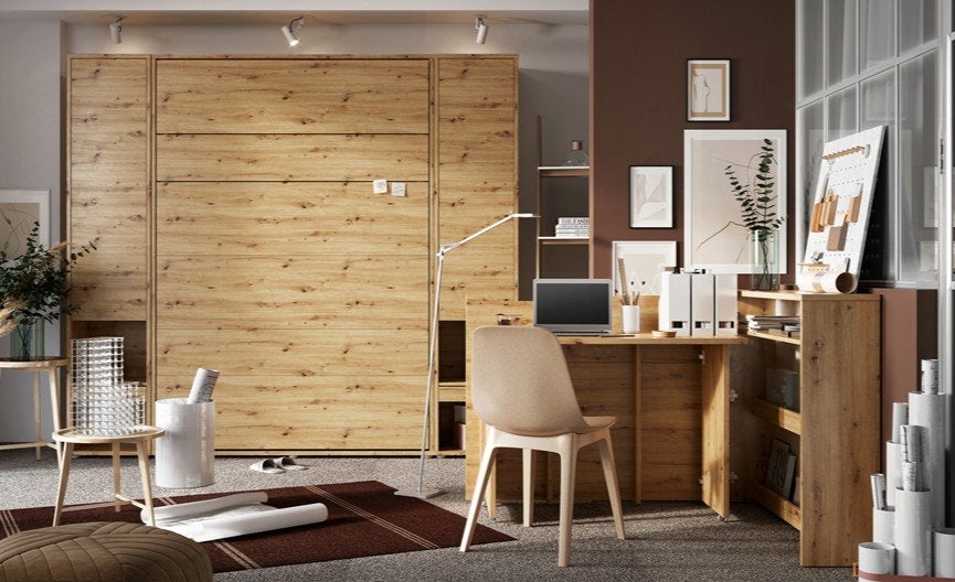 Concept opklapbed verticaal - 160x200 - Eikenkleur, Huis en Inrichting, Slaapkamer | Bedden, Niet ingevuld, Niet ingevuld, Niet ingevuld