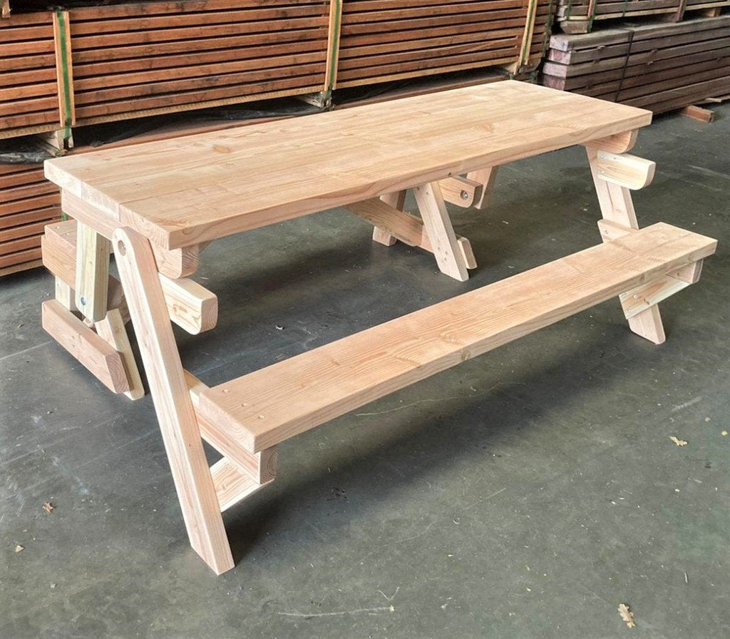 Inklapbare picknicktafel met dicht tafelblad in 3 maten, Nieuw, Ophalen of Verzenden, Inklapbaar, Rechthoekig