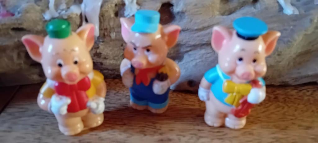 De Drie Biggetjes beeldjes - Vintage Disney, Verzamelen, Ophalen of Verzenden, Gebruikt