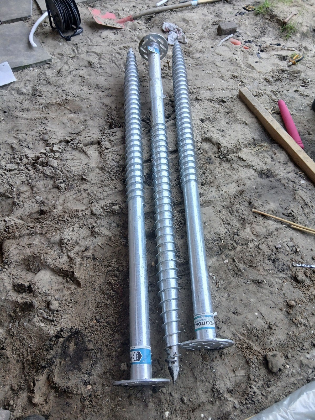 Schroeffundering 2000 x 76mm, 3 palen, Doe-het-zelf en Verbouw, Ophalen, Nieuw, 80 mm of meer, Dakgoot