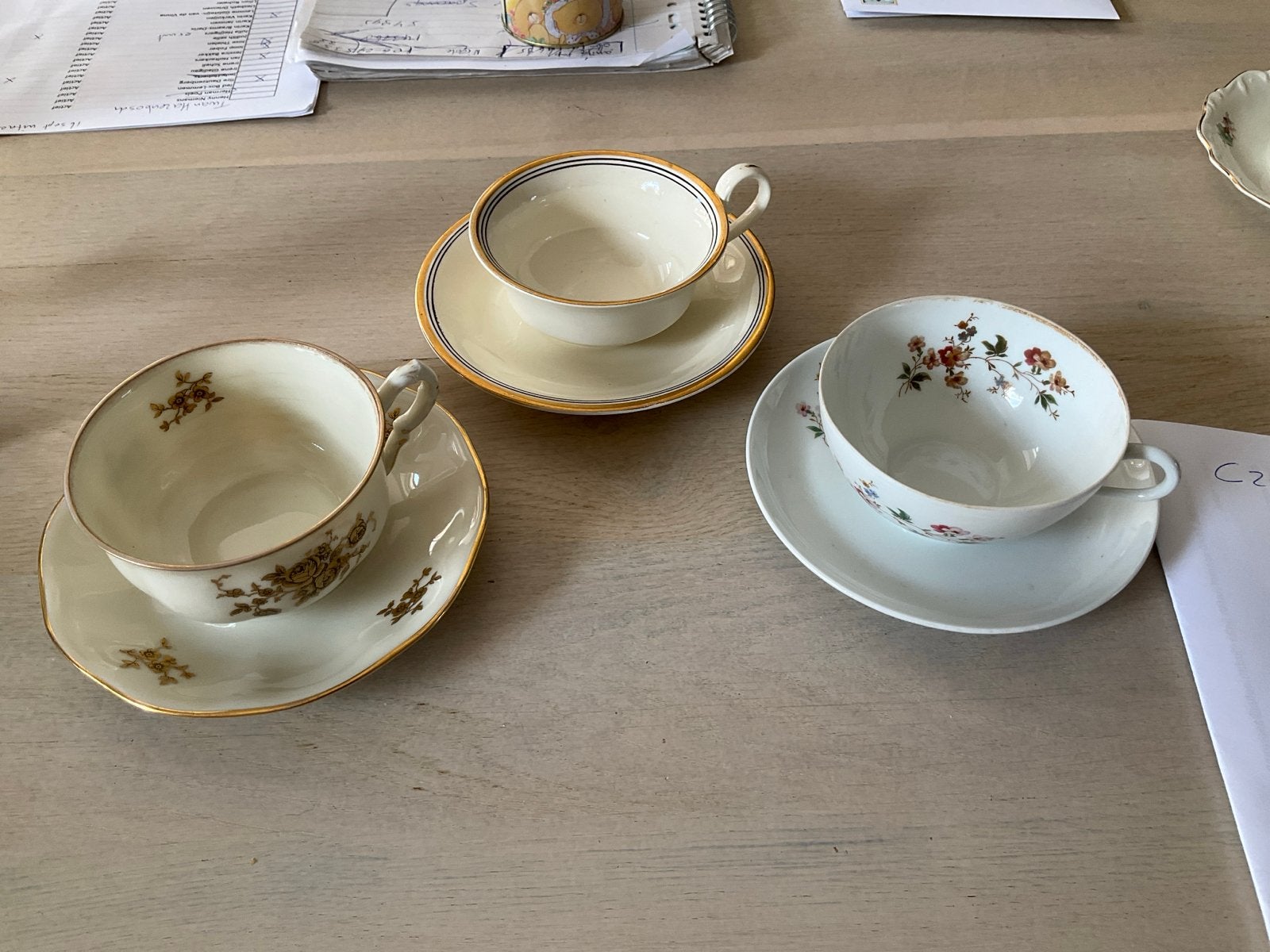 Vintage Kop en Schotels: Parken Hammer, Mosa, Limoges France, Ophalen