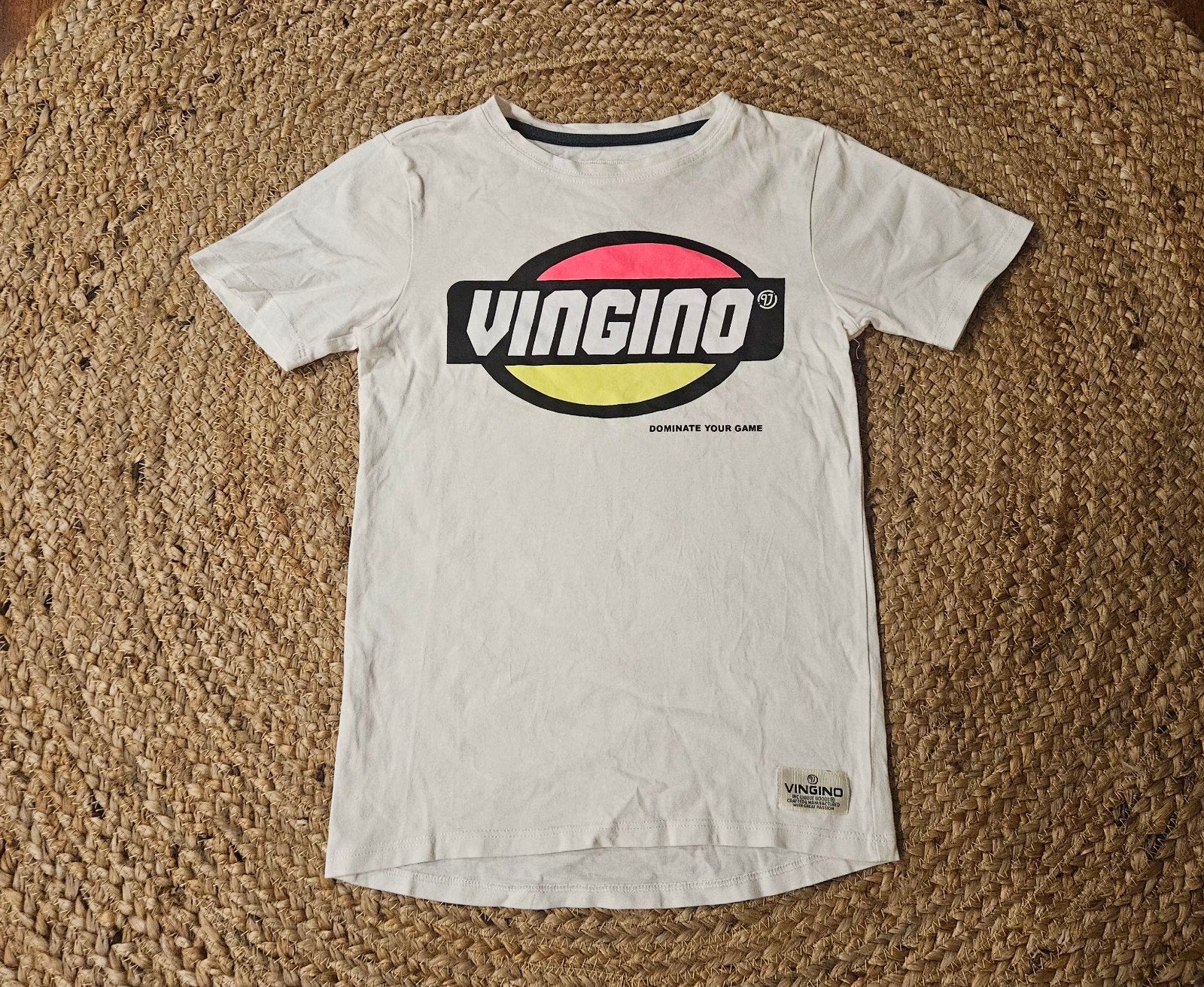 Mooi wit tshirt Vingino maat 128, Ophalen of Verzenden, Zo goed als nieuw, Vingino, Shirt of Longsleeve