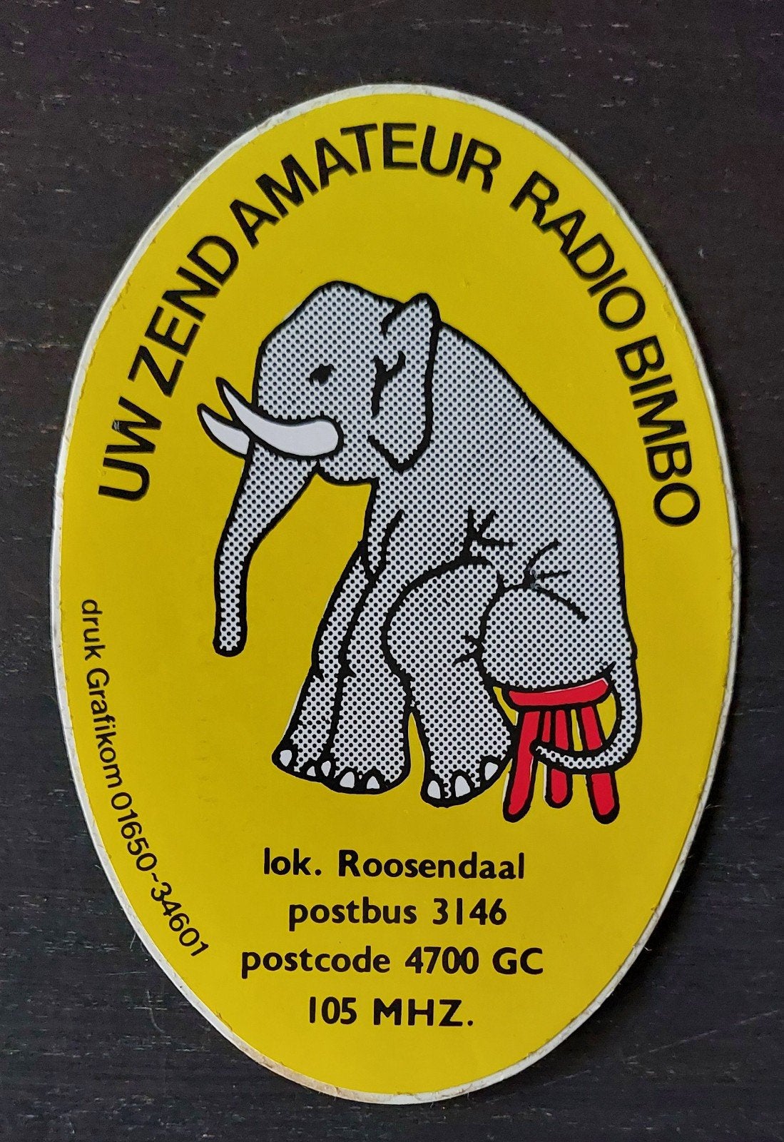 Sticker Radio Bimbo Roosendaal piratenzender zendamateur, Verzamelen, Ophalen of Verzenden, Gebruikt