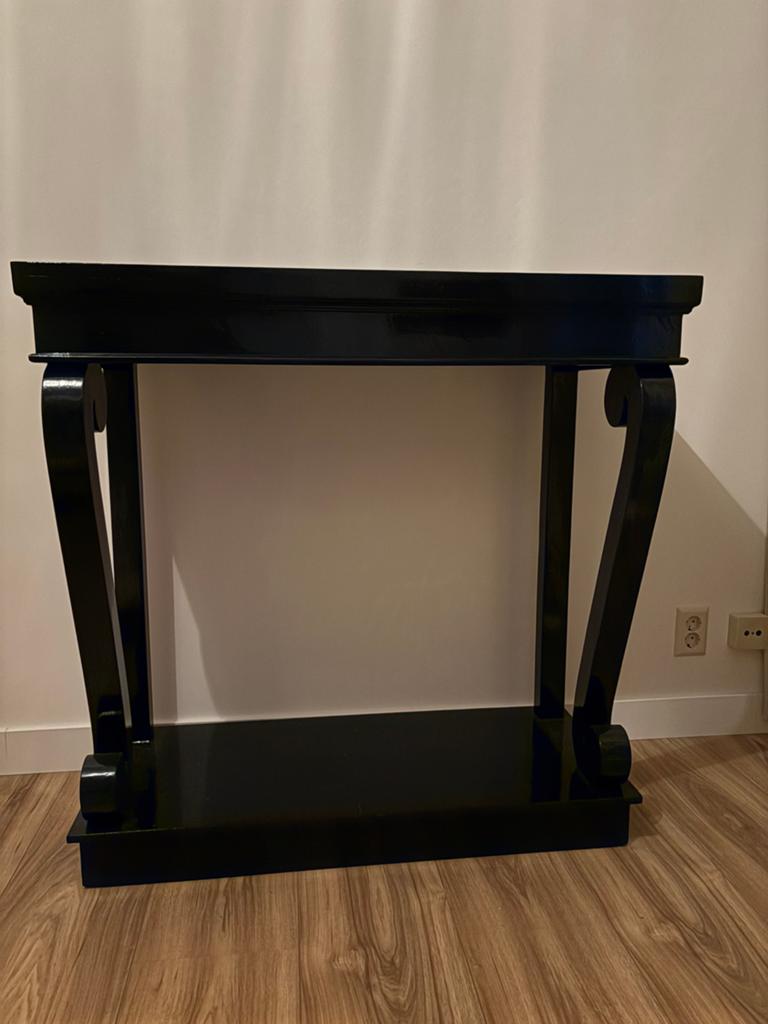 Sidetable, voorzijde krulpoten, hoogglans koningsblauw, Huis en Inrichting, Tafels | Sidetables, 100 tot 150 cm, Ophalen of Verzenden