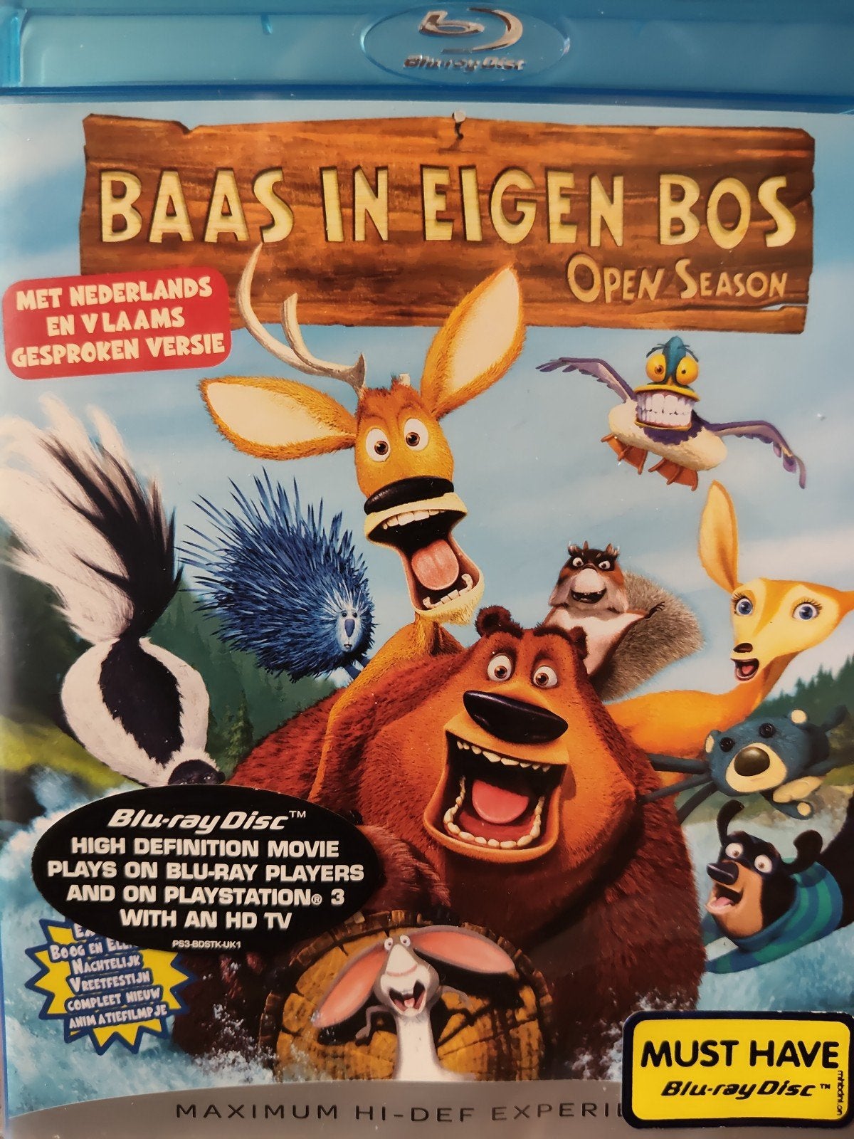 Baas in Eigen Bos / Open Season Bluray NL ZGAN, Cd's en Dvd's, Blu-ray, Ophalen of Verzenden, Zo goed als nieuw, Tekenfilms en Animatie