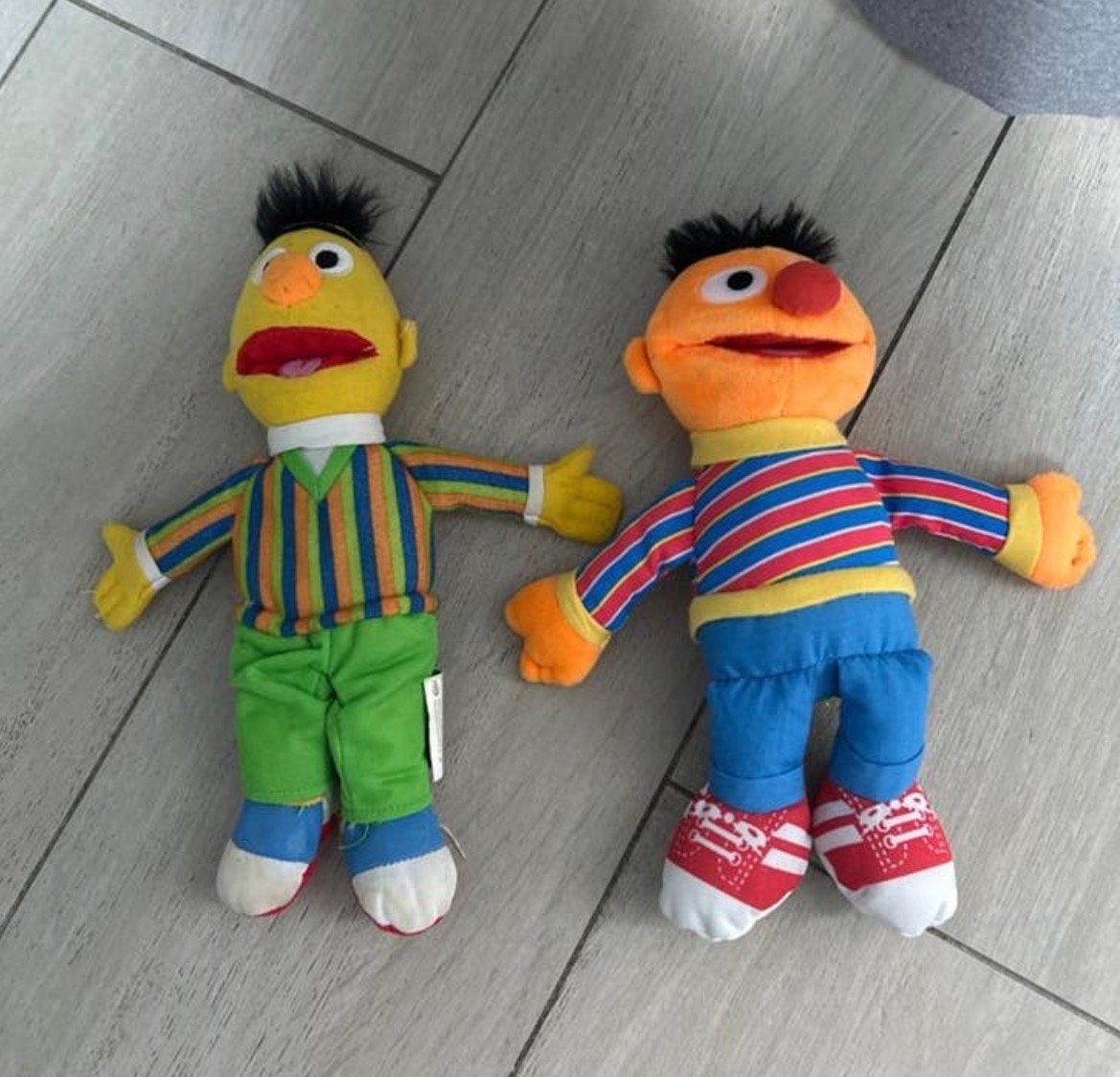 Vintage Bert en Ernie knuffels - Sesamstraat, Gebruikt, Overige merken, Overige karakters, Overige typen