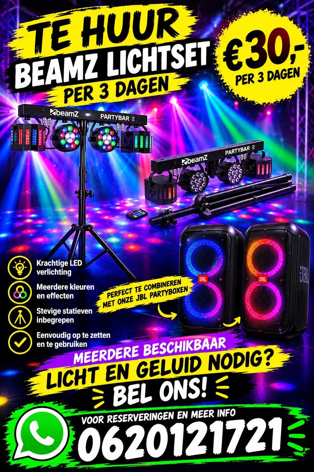 beam z lichtset te huur voor feesten partijen verjaardagen, Ophalen, Zo goed als nieuw, Overige