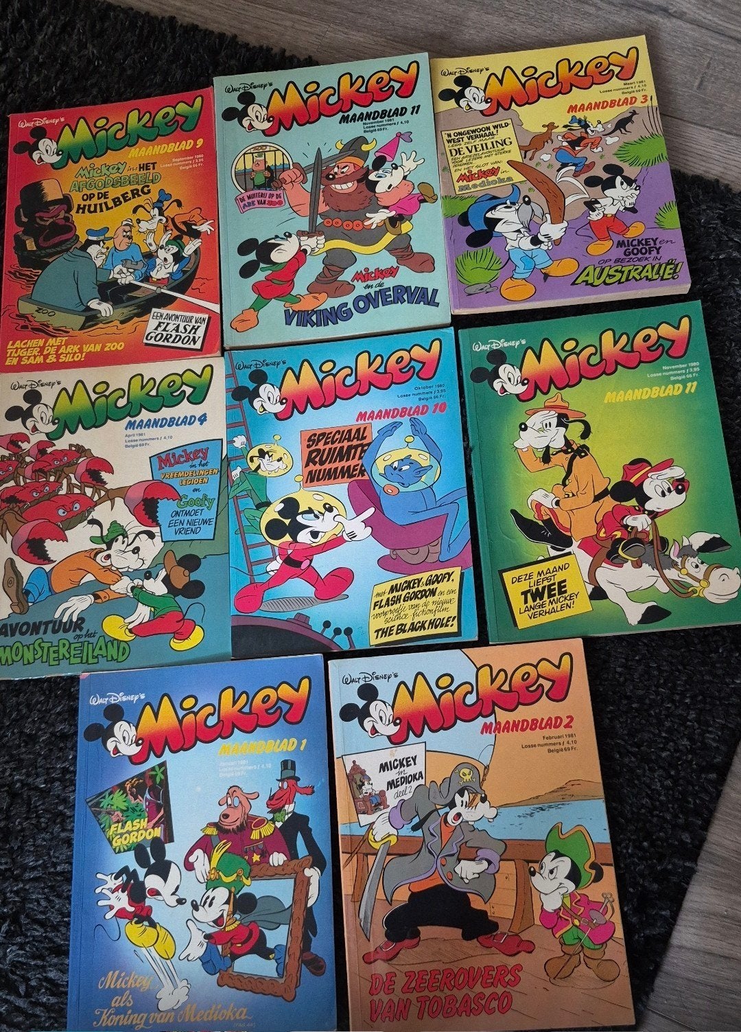 8 stuks Mickey maandblad, Boeken, Meerdere comics, Verzenden, Gelezen, Europa