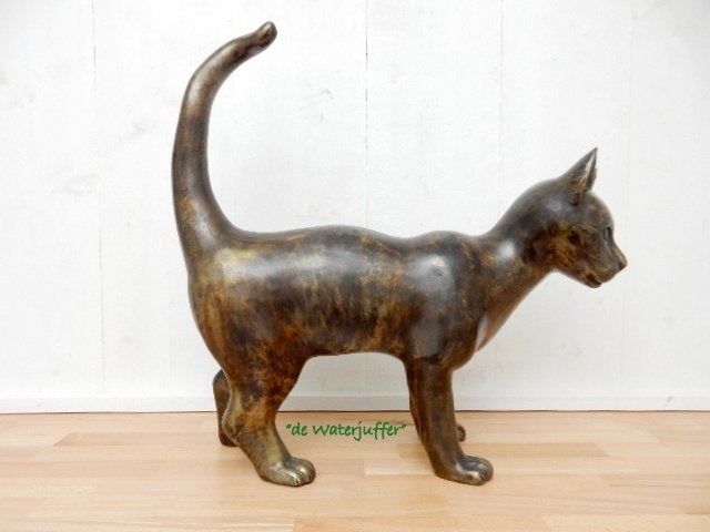 183* Bronzen poes (Boven €75 geen verzendkosten), Tuin en Terras, Tuinbeelden, Ophalen of Verzenden, Nieuw, Overige materialen