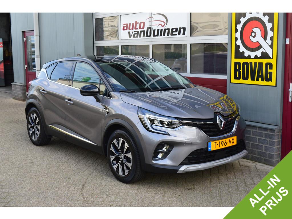 Renault Captur 1.6 E-Tech full hybrid 145 techno O.a: Pano,, Gebruikt, Leder en Stof, 23 km/l, Origineel Nederlands