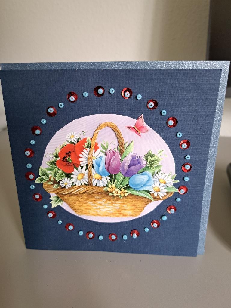 kaart met bloemen mand, Ophalen of Verzenden, Nieuw, Natuur