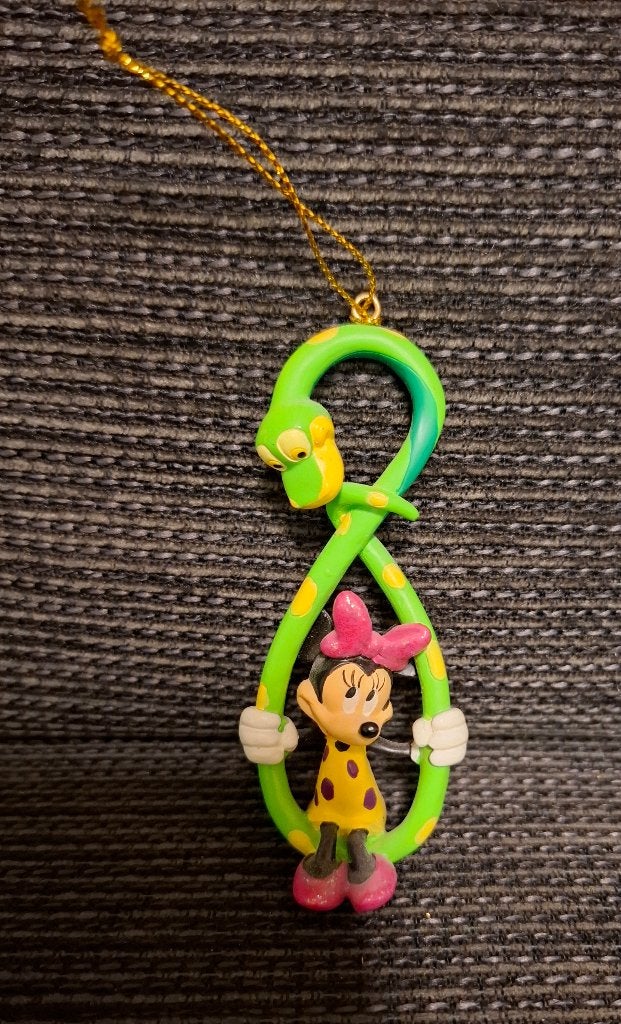 Disney minnie mouse op slang ornament, Ophalen of Verzenden, Overige figuren, Zo goed als nieuw, Overige typen