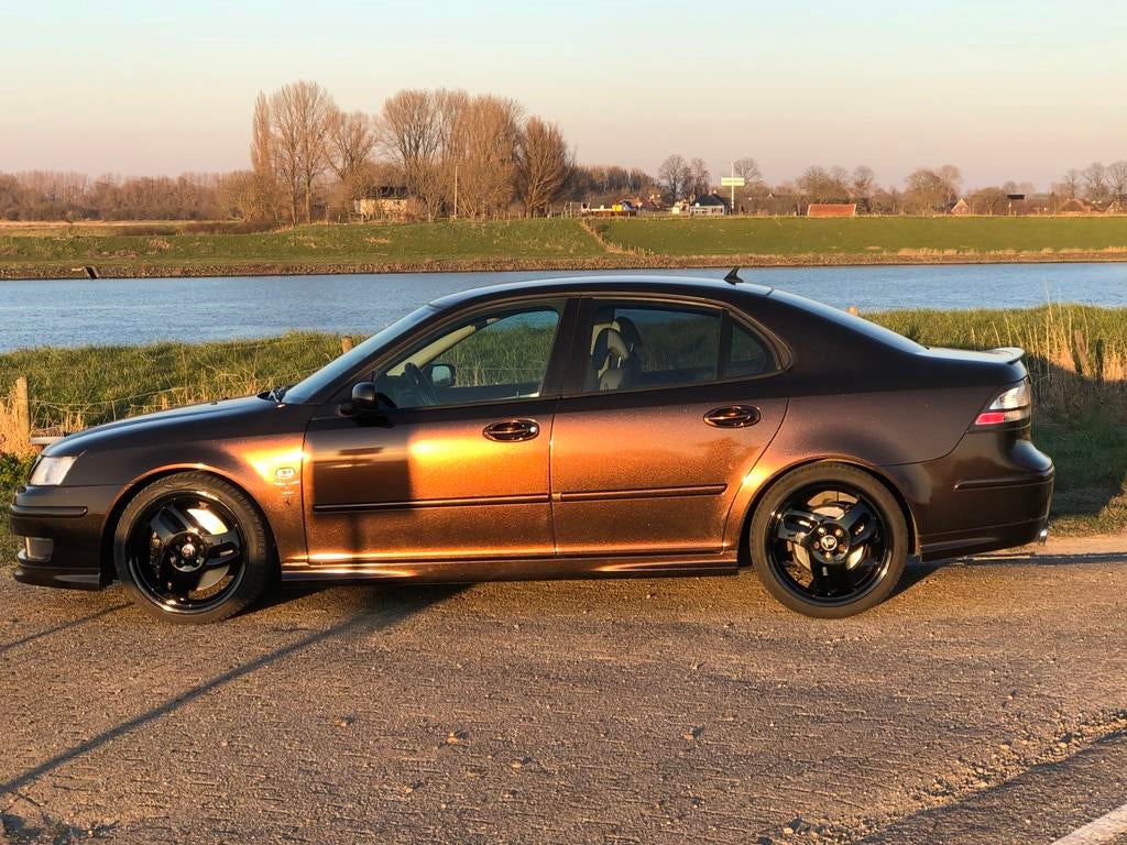 Zeldzame en unieke Saab 9.3 aero 2.8 V6 T sedan, Auto's, Voorwielaandrijving, Beige, Overige kleuren, Leder