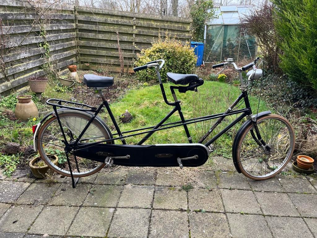 Vintage Tandem Fiets - Klassiek Zwart Model, Fietsen en Brommers, Ophalen, Minder dan 10 versnellingen, Gebruikt, 51 tot 55 cm