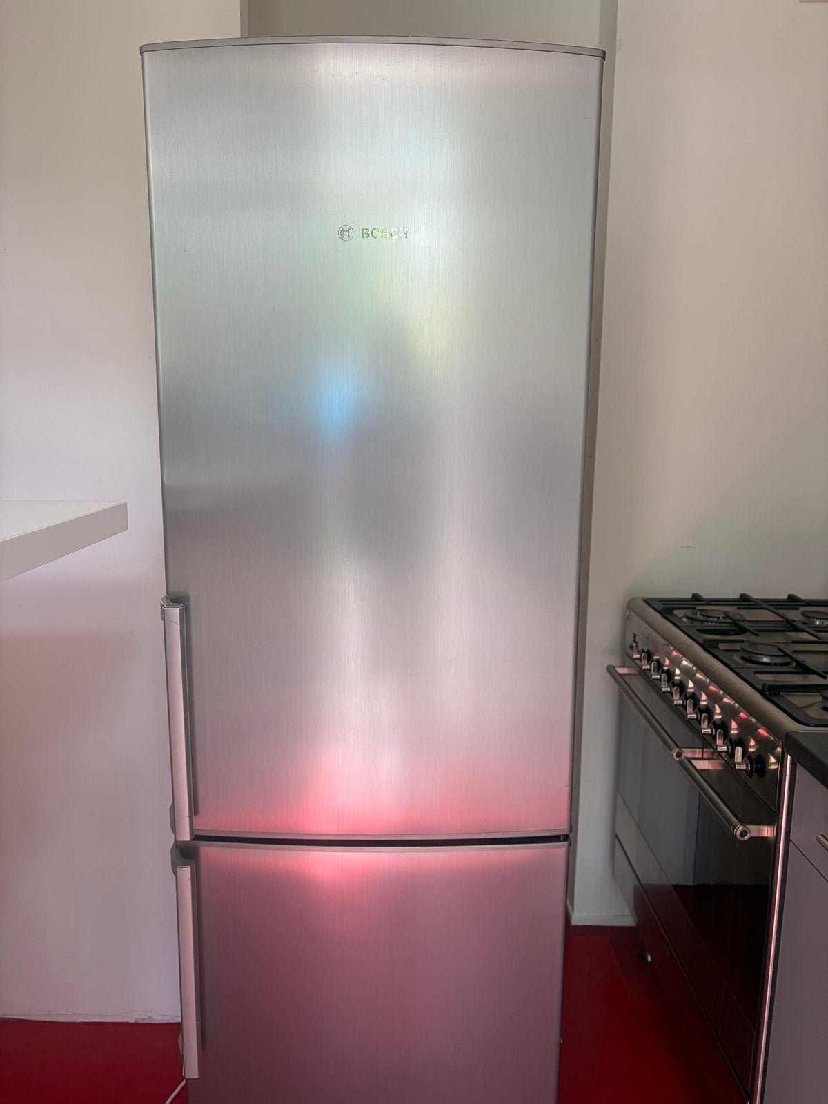 Gratis! Bosch Koelkast met aparte vriezer - Zilver, Ophalen, Gebruikt, 200 liter of meer, 60 cm of meer