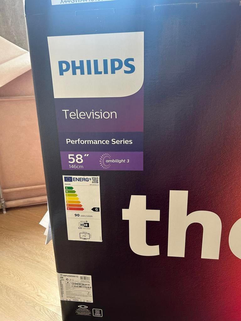 Philips The One 58 inch 4K Ambilight Smart TV, Philips, LED, 50 Hz, Ophalen of Verzenden