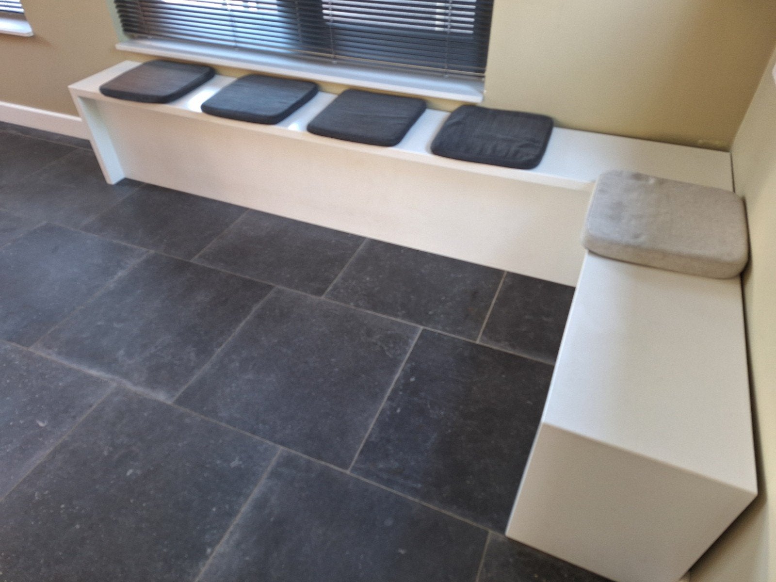 Hoekbank eethoek, Strak, Gebruikt, Wit, Ophalen of Verzenden