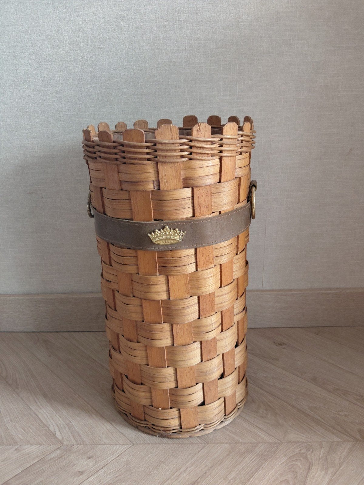 Vintage rotan mand / paraplubak, Ophalen of Verzenden