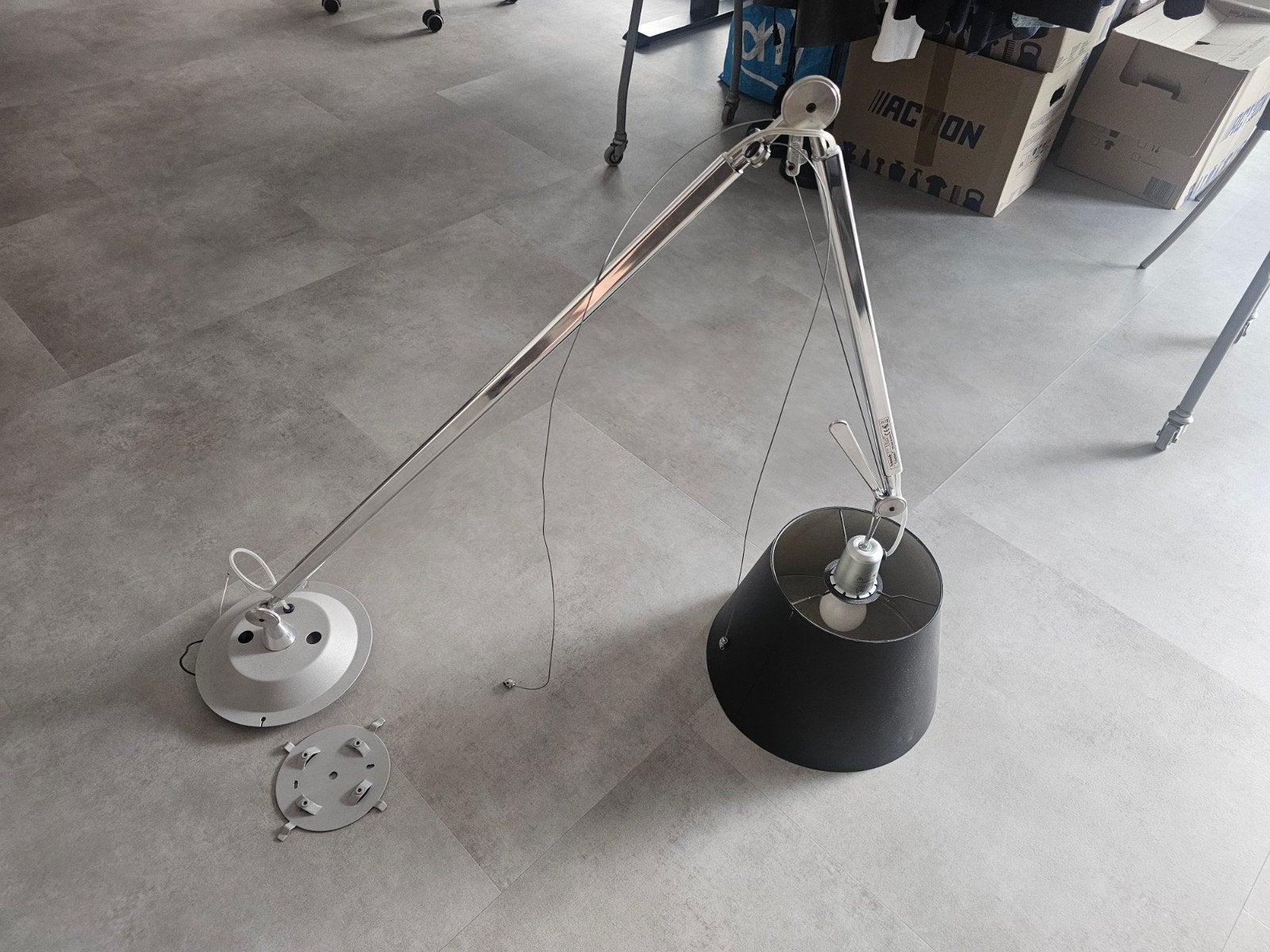 Artemide Tolomeo Sospensione Decentrata plafondlamp, Ophalen, Gebruikt, Textiel, Modern, Design, Minimalistisch