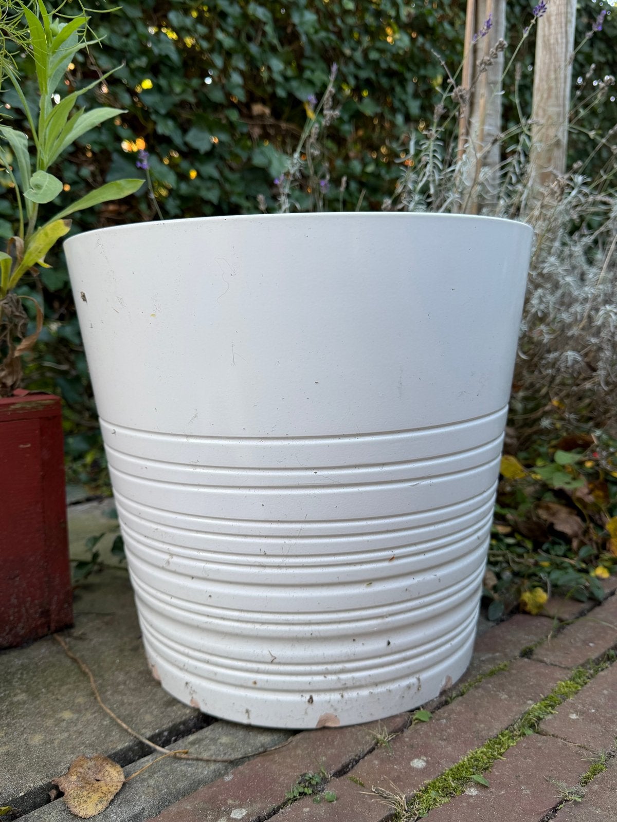 Grote witte bloempot van IKEA, Ophalen, Kunststof, Gebruikt, Minder dan 60 cm