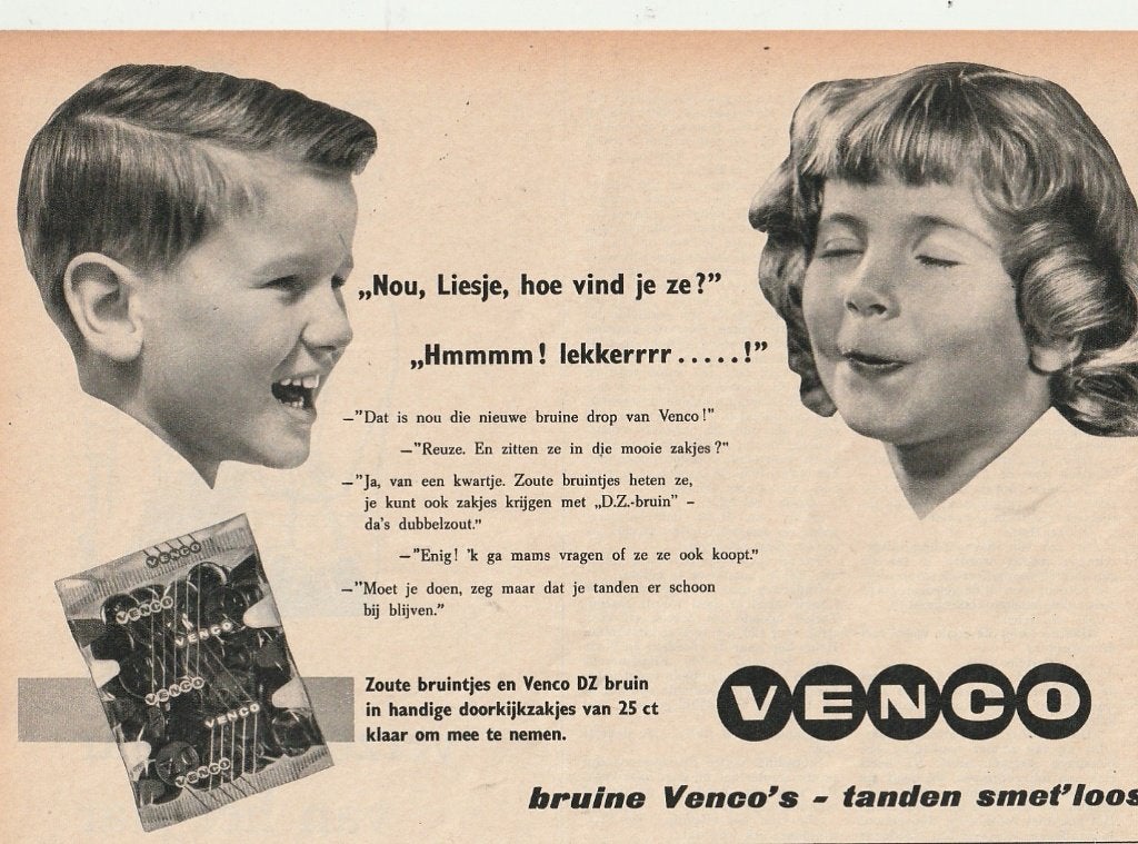Retro reclame 1960 Venco jongetje & meisje Liesje, Verzenden, Overige typen