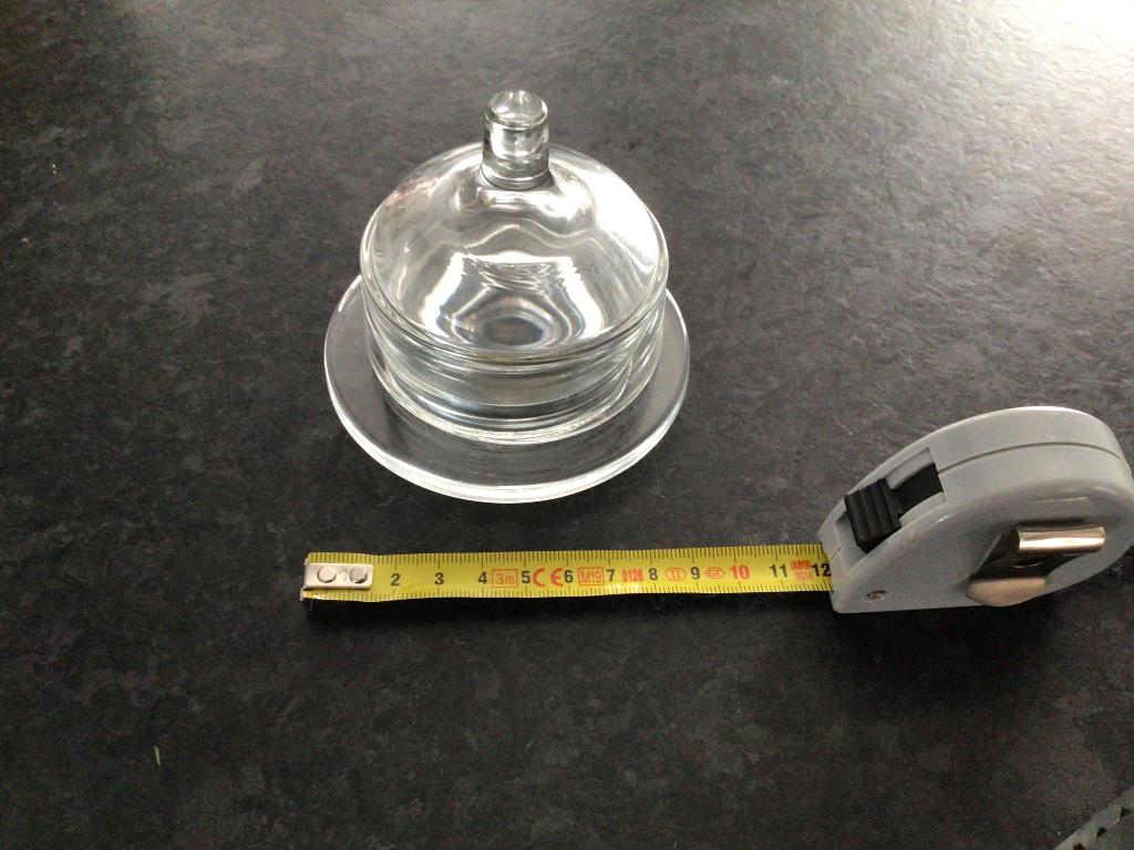 Glas botervloot, boter schaaltje schotel, Ophalen, Glas of Glazen, Overige stijlen, Glas