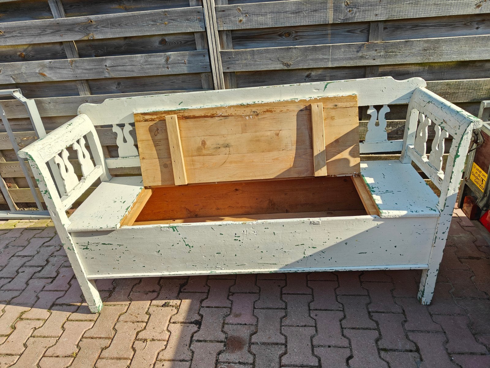 antieke klepbank tuinbank, Gebruikt, M, Ophalen of Verzenden, M