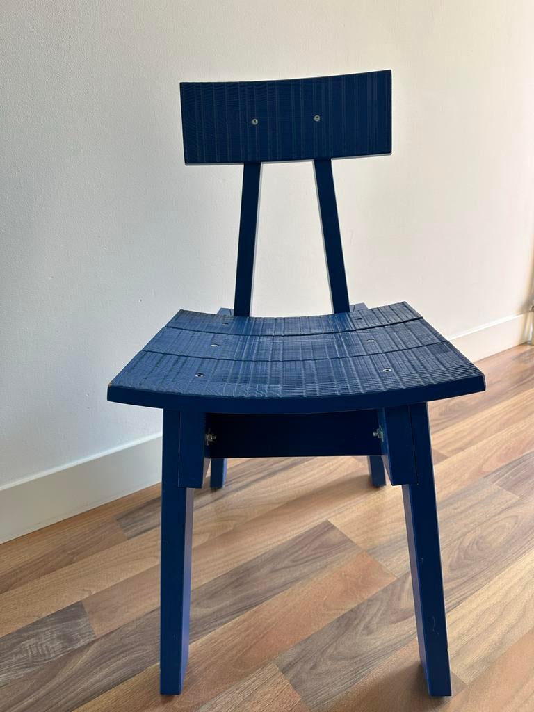 Ikea Industriell stoel - Piet Hein Eek - Binnen/Buiten, Ophalen, Blauw, Zo goed als nieuw, Eén